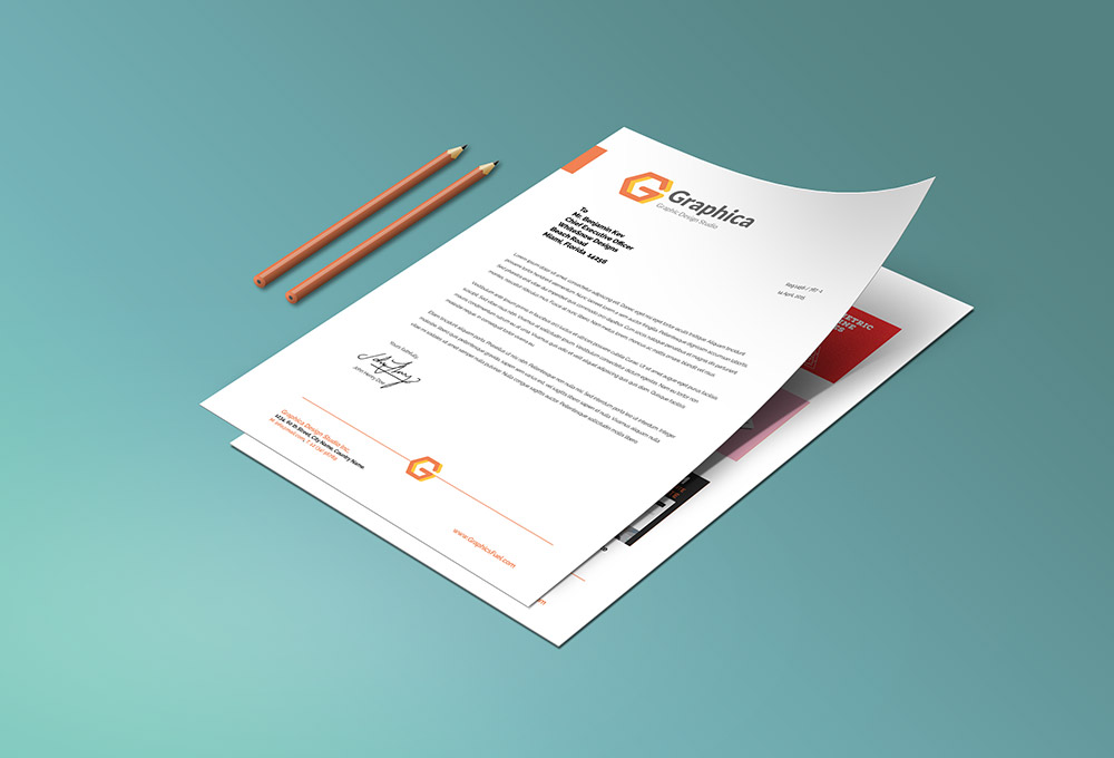 letterhead portfolio paper psd mockup